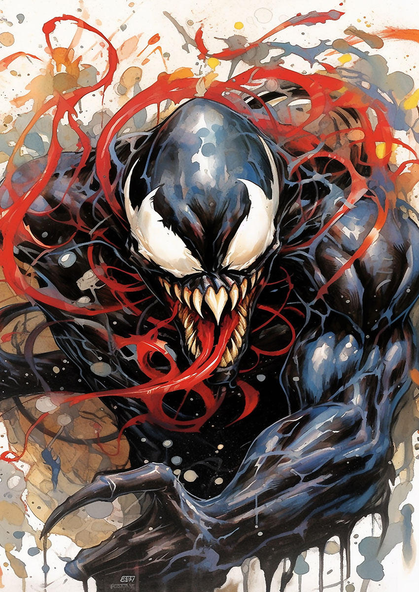 Venom Style Character Canvas Print & Poster Wall Art - AI PRINT LAB
